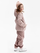 Ветровка демисезонная для девочек MINAKU: Softshell на флисе, непромокаемая, пыльно-розовая, рост 128 см - Фото 4