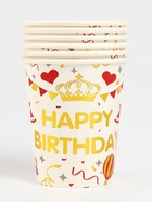 Набор бумажной посуды одноразовой «С днём рождения», 12 шт., цвет белый - фото 32022990