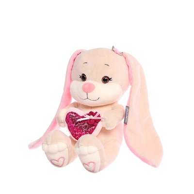 Мягкая игрушка "Зайка с розовым сердцем", 20 см JL-MRT-08202301-20