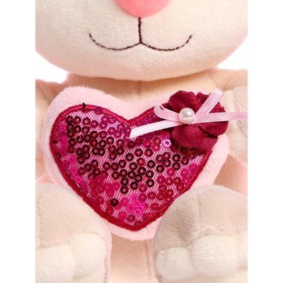 Мягкая игрушка "Зайка с розовым сердцем", 20 см JL-MRT-08202301-20