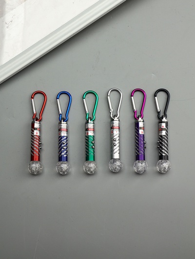 Фонарик - лазер брелок для ключей на карабине «Шар», МИКС