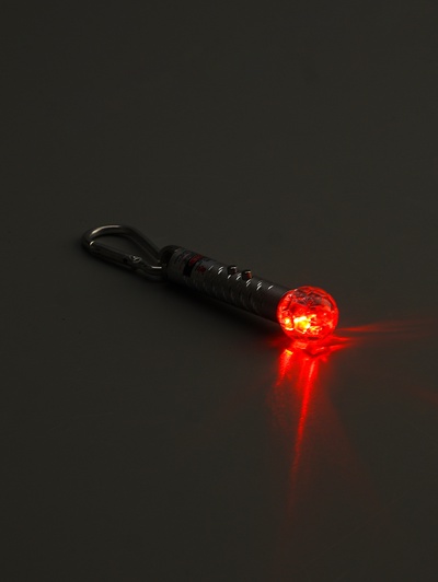 Фонарик - лазер брелок для ключей на карабине «Шар», МИКС