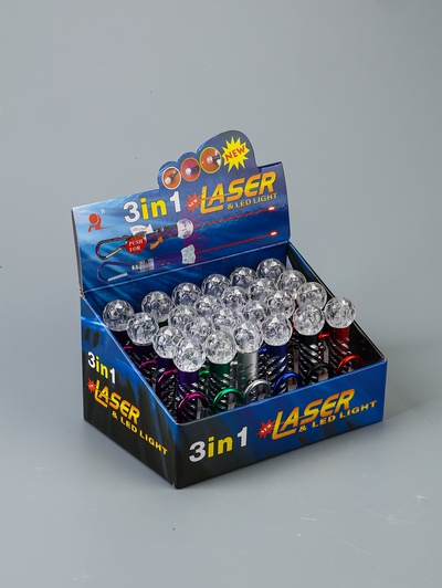 Фонарик - лазер брелок для ключей на карабине «Шар», МИКС