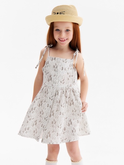 Сарафан для девочки MINAKU: muslin clouds, белое, рост 116-122 см