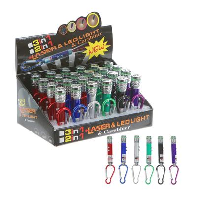 Фонарик-лазер брелок для ключей на карабине «Даль», МИКС