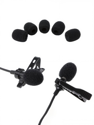 Ветрозащита для микрофона Music Life, черный, набор 5 штук, 3.5×3.5 см