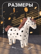 Копилка для денег «Лошадка-брюнетка в горошек», керамика, 16×6.5×15.4 см - Фото 2