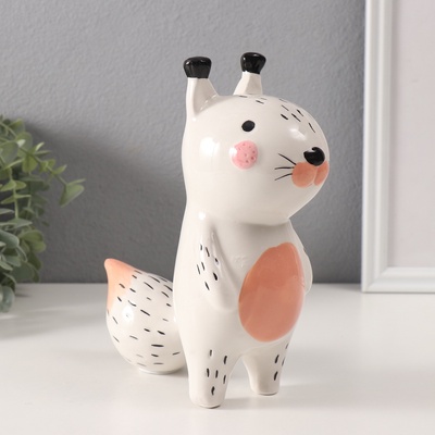 Копилка для денег «Белая белочка», керамика, 17.2×7.8×19.5 см