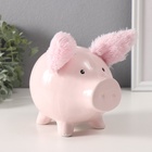 Копилка для денег «Свинка с пушистыми ушками», керамика, 14.5×11.3×11.5 см - Фото 2