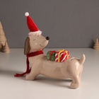 Копилка для денег «Собака такса новогодняя», керамика, 19×20×8 см - Фото 3