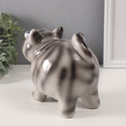 Копилка для денег «Котик-пучеглаз серый полосатый», керамика, 11×15.2×13.4 см - Фото 6