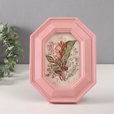 Фоторамка для фото 10×15 см «Прованс», массив сосны, розовая, 2.2×17.2×22.2 см