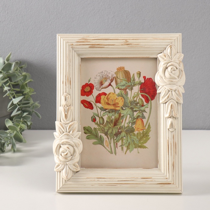 Фоторамка для фото 13×18 см «Пышные розы», МДФ, 3.4×20.5×24 см