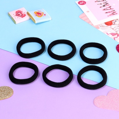 Резинки для волос Выбражулька «Авокадо лав», набор 6 шт., парочка, 4 см, чёрные