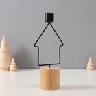 Подсвечник на 1 свечу «Домик», d=2 см, металл, дерево, 9×5×17.5 см - Фото 2