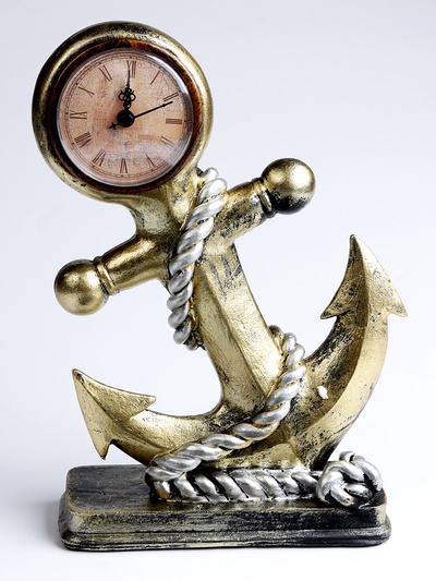 Часы настольные интерьерные «Якорь», на батарейках, 18×7×27 см, d=8 см