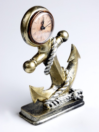 Часы настольные интерьерные «Якорь», на батарейках, 18×7×27 см, d=8 см