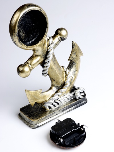 Часы настольные интерьерные «Якорь», на батарейках, 18×7×27 см, d=8 см