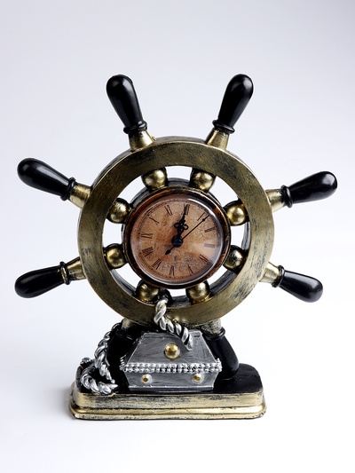 Часы настольные интерьерные «Штурвал», на батарейках, 16×6.5×27 см, d=8 см