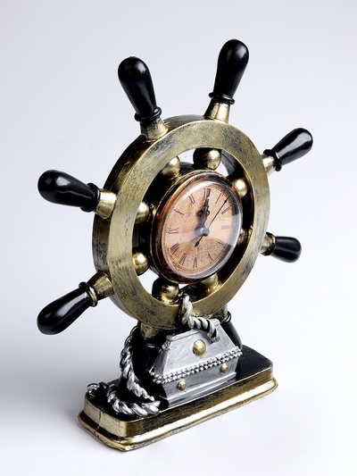 Часы настольные интерьерные «Штурвал», на батарейках, 16×6.5×27 см, d=8 см