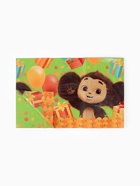 Посуда одноразовая бумажная для праздника, на 10 персон, стакан, тарелка, скатерть, Чебурашка - Фото 4