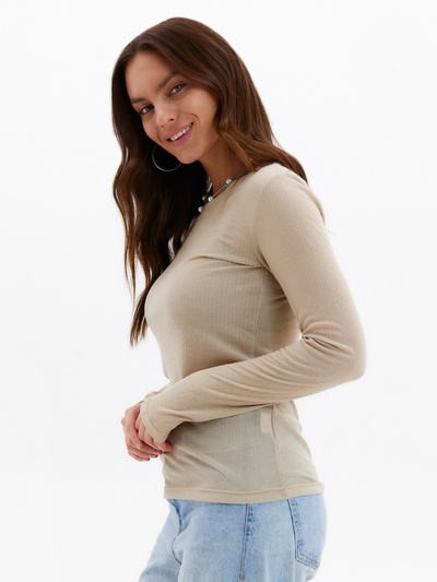 Лонгслив женский KAFTAN: Basic line, бежевый, размер 48-50