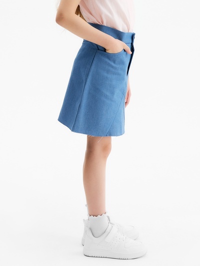 Юбка для девочки MINAKU: Jeans collection, синяя, рост 122 см