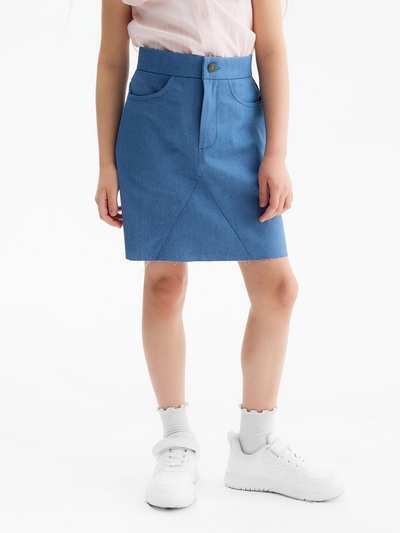 Юбка для девочки MINAKU: Jeans collection, синяя, рост 164 см