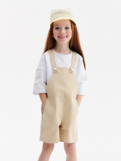 Комбинезон детский MINAKU: Jeans collection, бежевый, рост 134 см