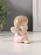Сувенир керамика "Мылышка-ангел в розовом" 4,8х7х7 см (комплект 6 шт) - фото 32609033