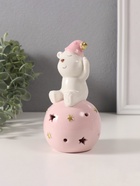 Фигурка светящаяся «Медвежонок в розовом колпаке на шаре со звёздами», керамика, 8×8×15 см - Фото 5
