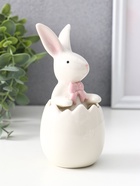 Фигурка керамика «Белый кролик с бантиком в скорлупе», 5×7.5×13.5 см - Фото 2