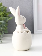 Фигурка керамика «Белый кролик с бантиком в скорлупе», 5×7.5×13.5 см - Фото 3