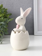 Фигурка керамика «Белый кролик с бантиком в скорлупе», 5×7.5×13.5 см - Фото 5
