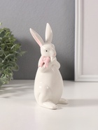 Фигурка керамика «Белый кролик с розовым бантиком», 6×6.5×16 см - Фото 1