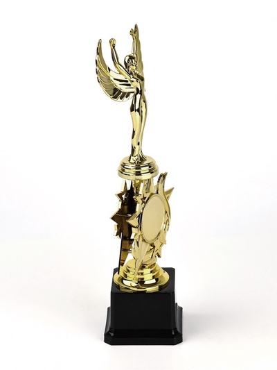 Кубок золотой, награднай фигура Ника, подставка пластик, 32.5×9×7.5 см