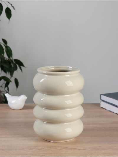 Ваза для цветов «Даниель», 12×12×19.5 см, керамика, серая