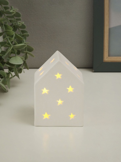 Фигурка светящаяся TAKE IT EASY «Домик со звёздочками», керамика, 6.5×6.5×9 см