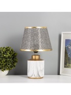 Лампа настольная «Мрамор» 1×40 Вт Е27 черный/золото 22.5×22.5×35 см - Фото 1