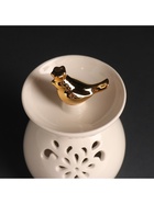 Аромалампа для эфирных масел «Птичка в короне», керамика, белый перламутр, 9×9×13 см - Фото 5