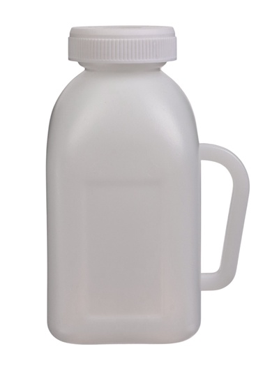 Бутылка для выпойки телят, 1 л, с ручкой, пластик, белая