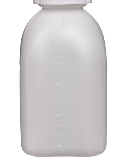 Бутылка для выпойки телят, 1 л, с ручкой, пластик, белая