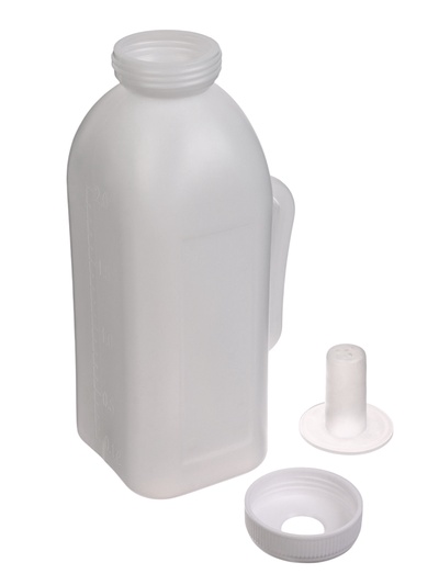 Бутылка для выпойки телят, 2 л, с ручкой, пластик, белая