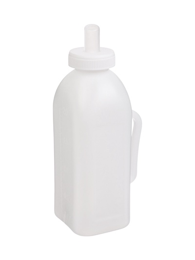 Бутылка для выпойки телят, 2 л, с ручкой, пластик, белая