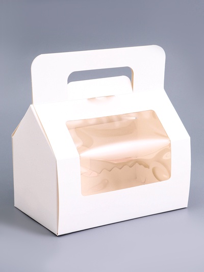 Коробка под рулет с ручкой, белая, пвх - окно, 16×10×12.5 см