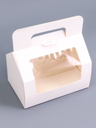 Коробка под рулет с ручкой, белая, пвх - окно, 16×10×12.5 см - Фото 2