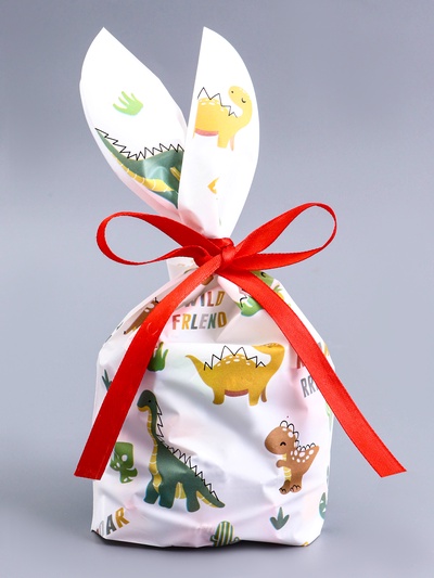 Пакет полиэтиленовый подарочный с ушками «Динозавры», 13×23 см