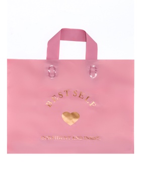 Пакет с петлевой ручкой розовый 34?25?8 см 80 мкм (комплект 50 шт)