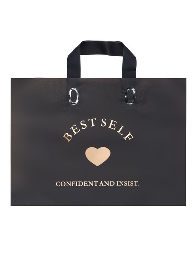 Пакет с петлевой ручкой черный 34×25×8 см 80 мкм