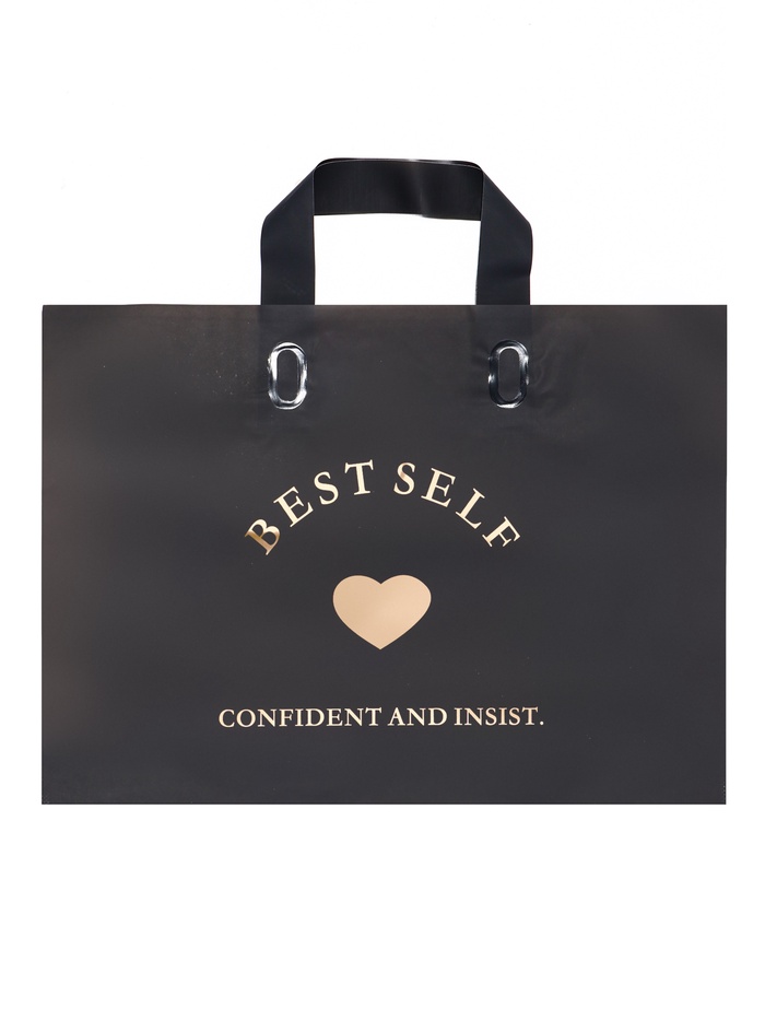 Пакет с петлевой ручкой черный 34×25×8 см 80 мкм - Фото 1